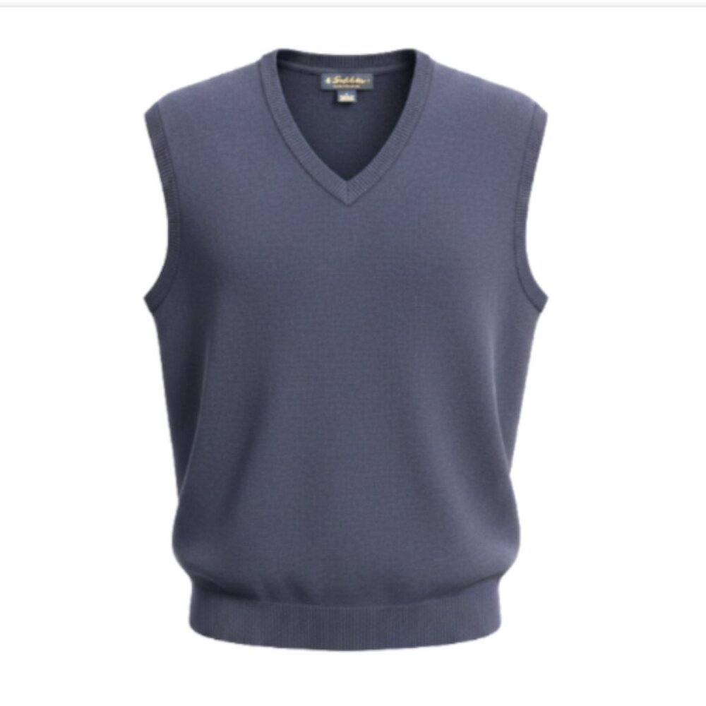 Brooks Brothers Supima Cotton Sweater Vest Men's L Navy V-Neck Golf Preppy